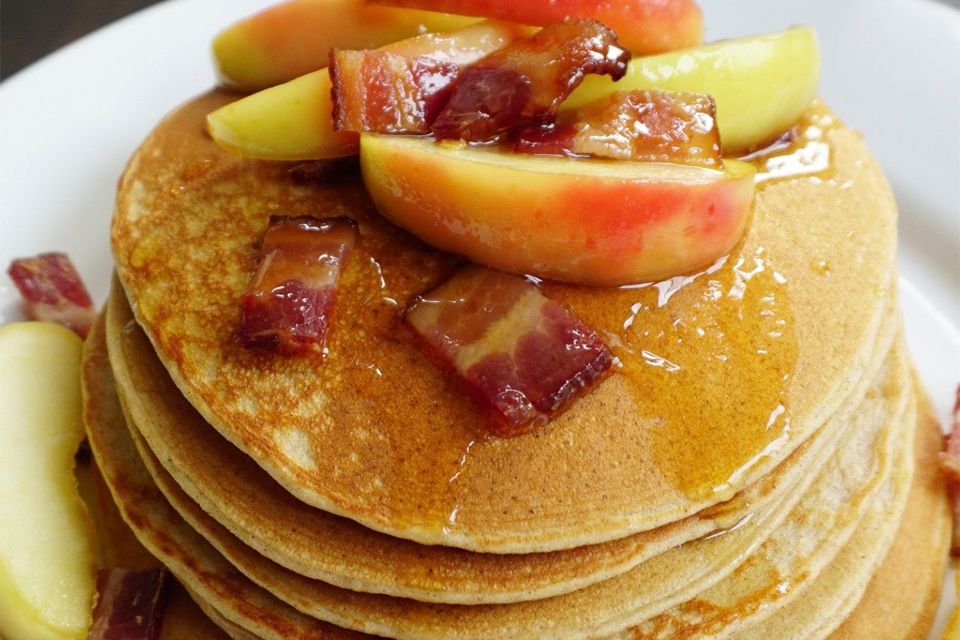 Apple Bacon Protein Pancakes